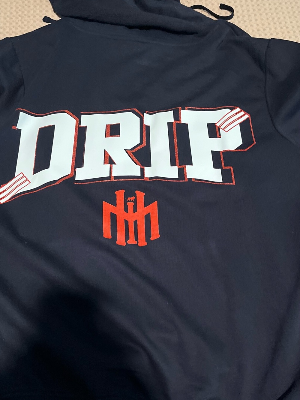 DRIP Graphic Hoodie in Blue with White & Red Logo